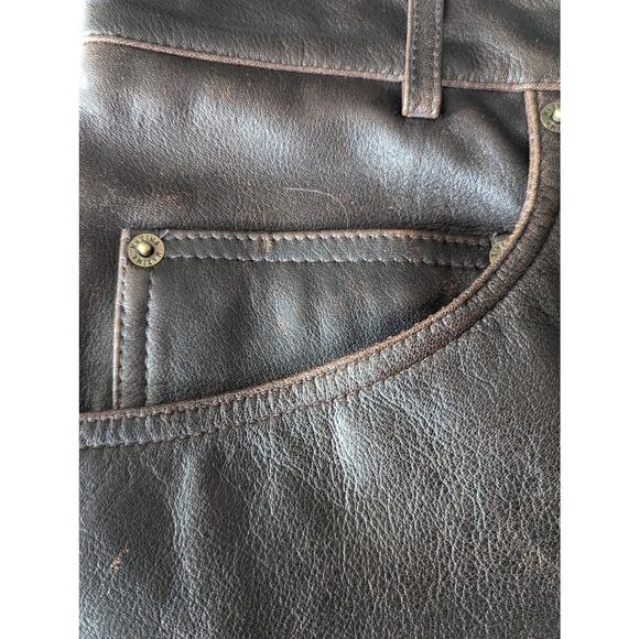 Wilson's Leather Maxima | Vintage Chocolate Brown Leather Pants | Size 6 - Picture 4 of 15